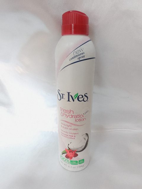 ST.IVES coconut milk & orchid extract lotion spray.